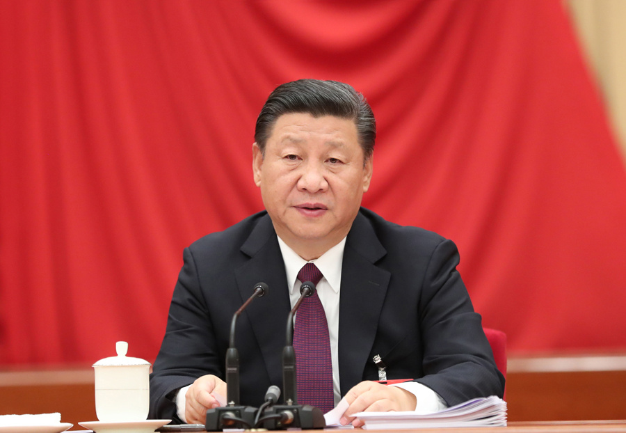 中國共產(chǎn)黨第十八屆中央委員會第七次全體會議，于2017年10月11日至14日在北京舉行。中央委員會總書記習(xí)近平作重要講話。新華社記者 馬占成 攝